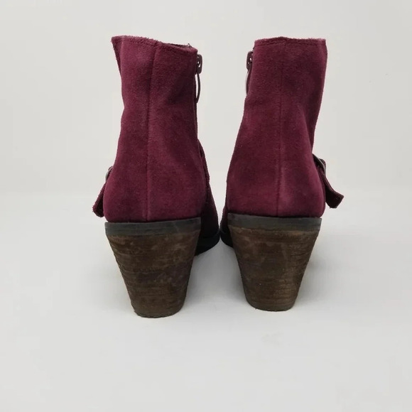 Very Volatile Melina Burgundy Suede Leather Boots 8 - Picture 6 of 9